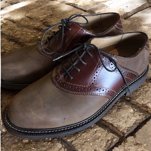 Men's Chaps Brown Leather Oxford Dress Shoes sz 8.5 NWT - Picture 3 of 6